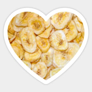 Banana Chips Snack Food Photo Heart Sticker